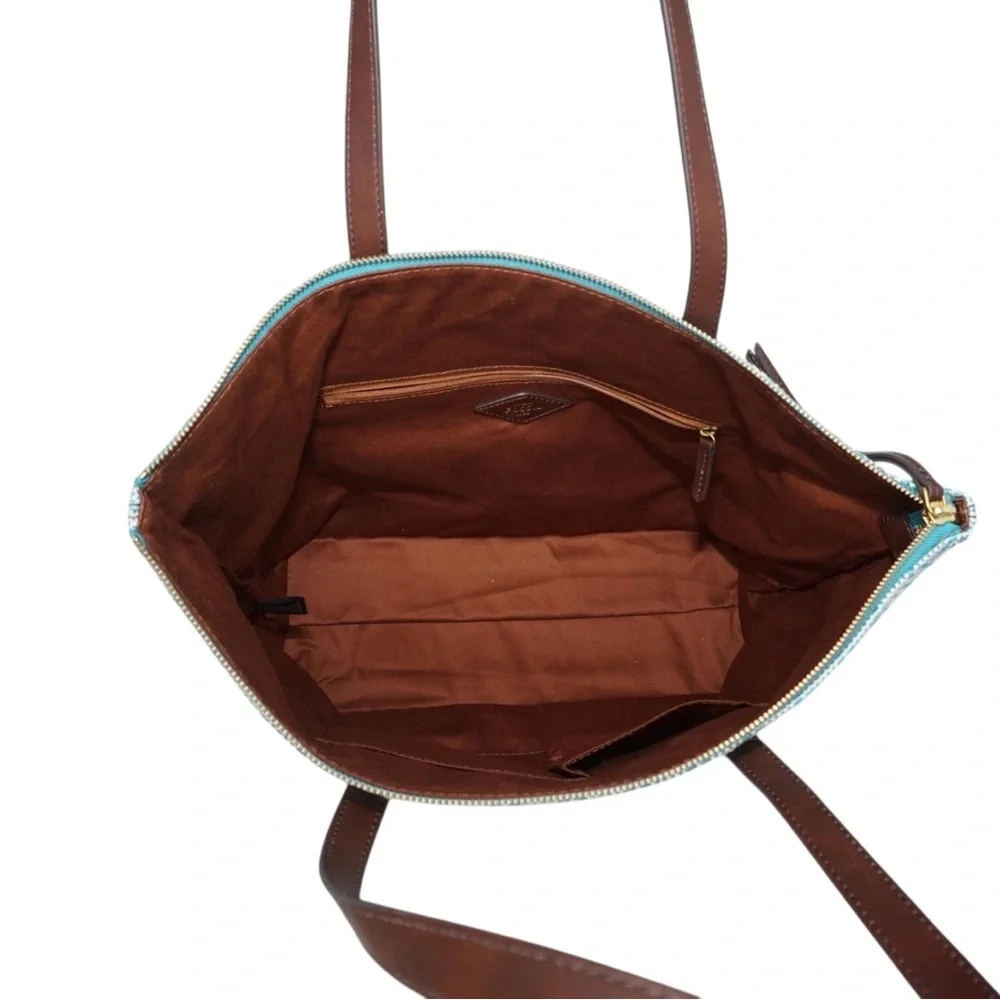 Fossil Blue and Brown Jenna Tote Bag - Picture 8 of 9